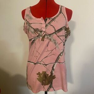 Realtree Pink and Brown Camouflage Tank Top Country Hunting